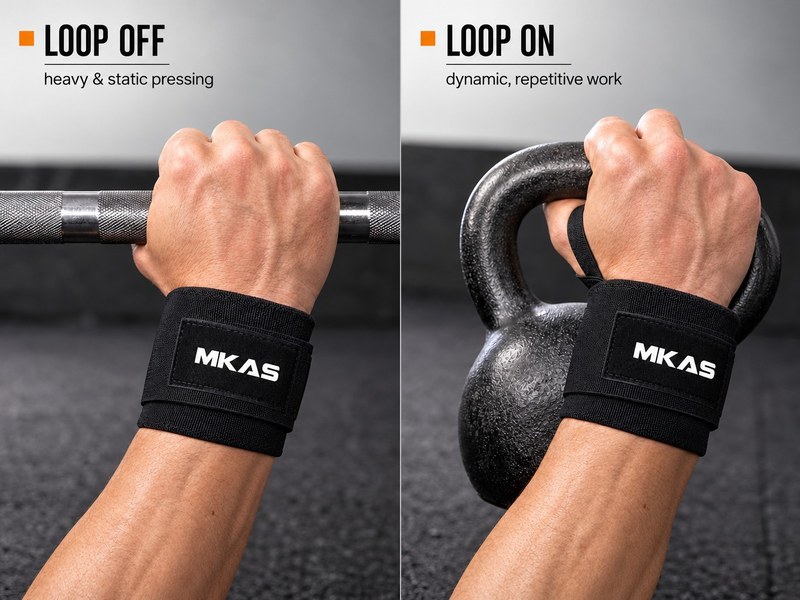 Thumb loop off for heavy barbell pressing versus thumb loop on for dynamic kettlebell work